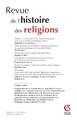 Revue de l'histoire des religions (1/2017) Varia