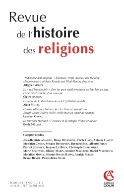 Revue de l'histoire des religions  (3/2017) Varia