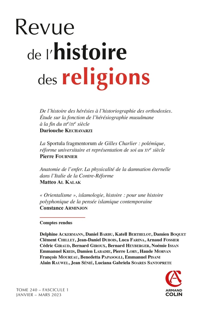 Revue de l'histoire des religions - Nº1/2023