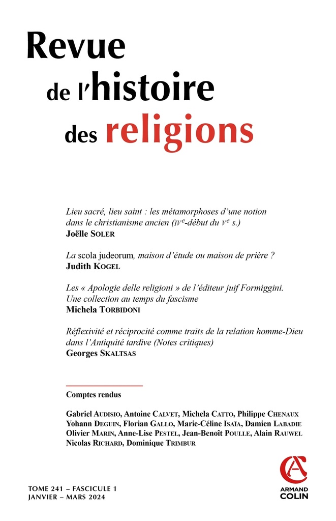 Revue de l'histoire des religions - Nº1/2024