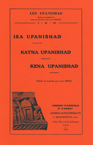 [9782720010422] Isa Upanishad, Katha Upanishad, Kena Upanishad