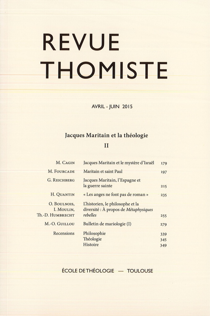 Revue thomiste - N°2/2015
