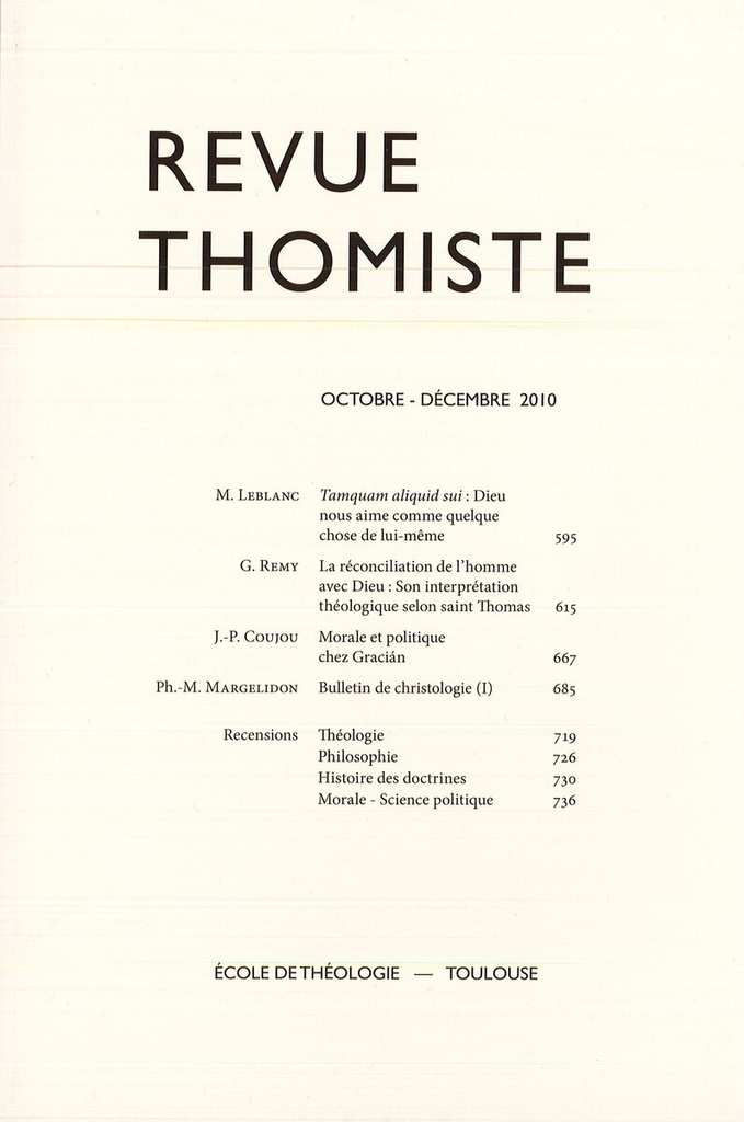 Revue thomiste - N°4/2010
