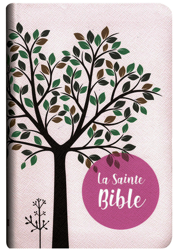 LA SAINTE BIBLE SEGOND 1910 SIMILI ROSE AVEC UN ARBRE  TR.OR