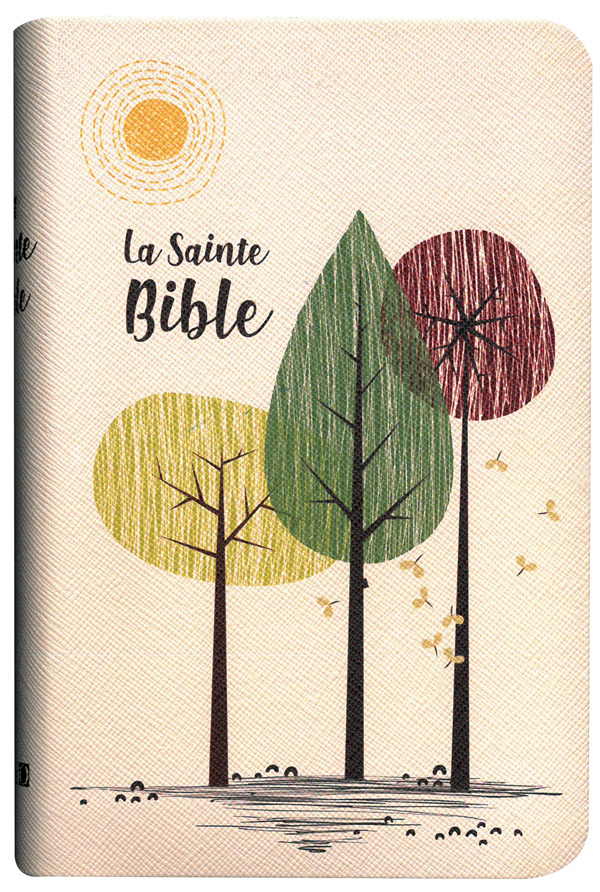 LA SAINTE BIBLE (SEGOND 1910) SIMILI BEIGE 3 ARBRES TRANCHES OR