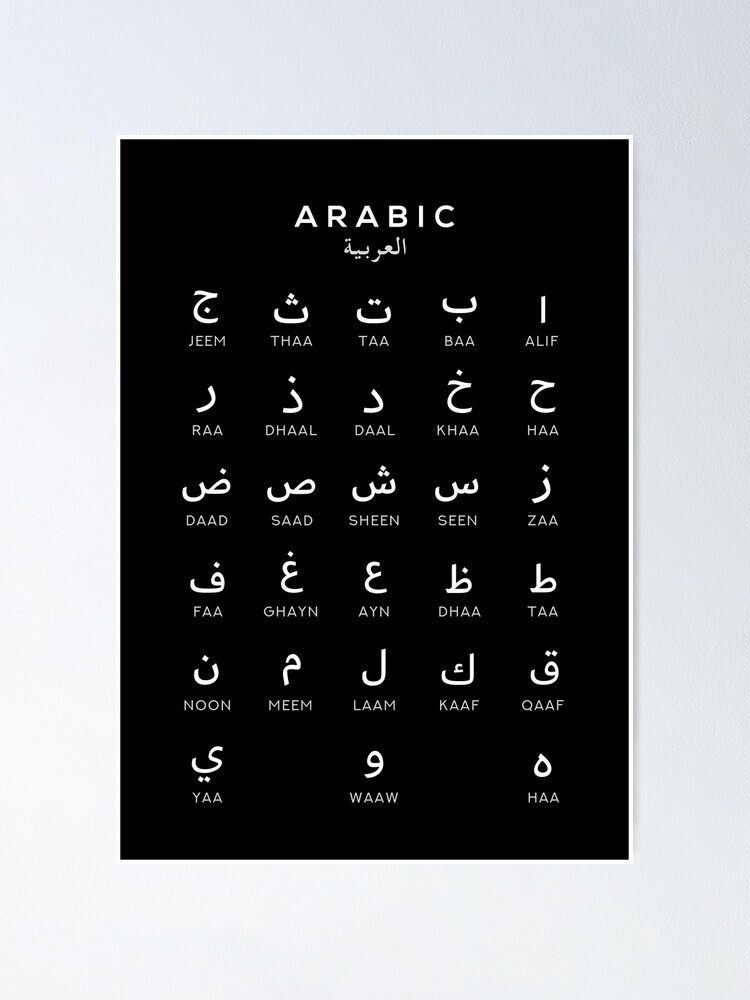 ALPHABET ARABE BLANC TABLEAU