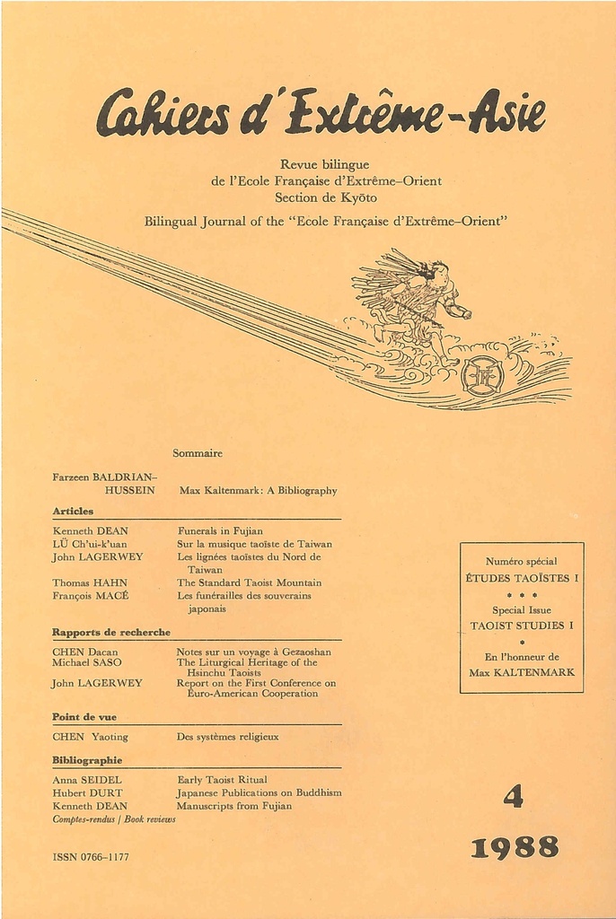 Cahiers d'Extrême-Asie n° 04 (1988)