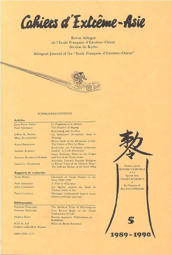 Cahiers d'Extrême-Asie n° 05 (1989-1990)