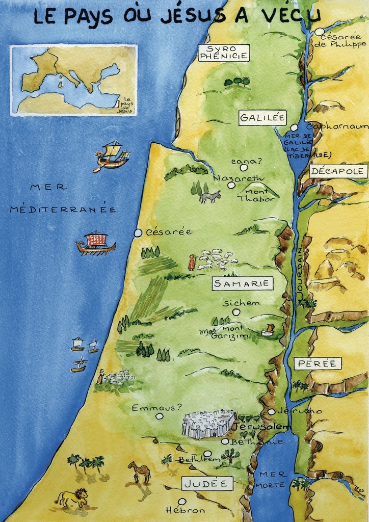 Tu nous parles en chemin - Carte "Le pays où Jésus a vécu" - Enfant
