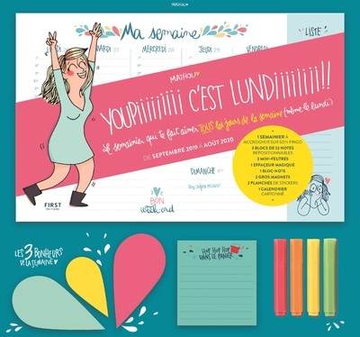 Youpi c'est lundi : semainier 2019 - 2020 le semainier pas comme les autres de Mathou