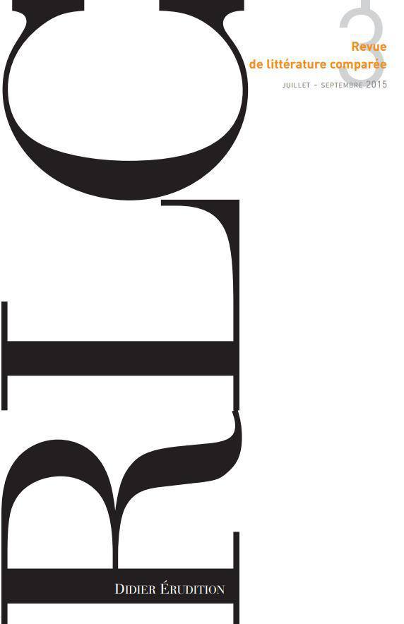 Revue de littérature comparée - N°3/2015