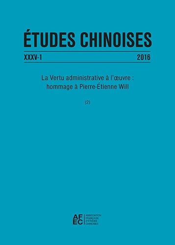 Études chinoises XXXV-1 (2016)