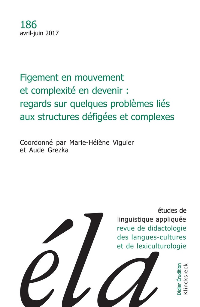 [9782252040614] Études de linguistique appliquée - N°2/2017