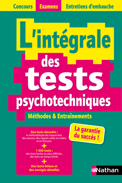 L'intégrale des tests psychotechniques - Concours 2021/2022 (Concours Examens Entretiens d'embauche)