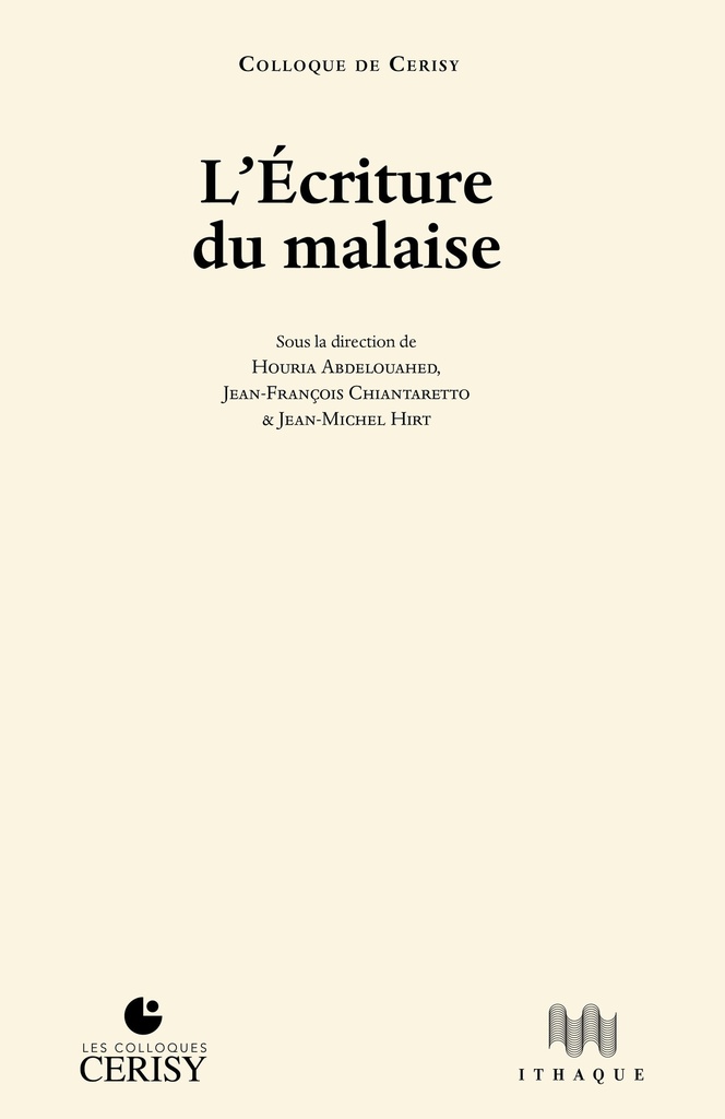 L’ Écriture du malaise