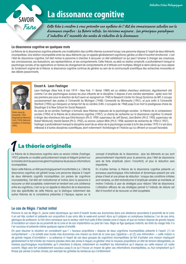 La dissonance cognitive