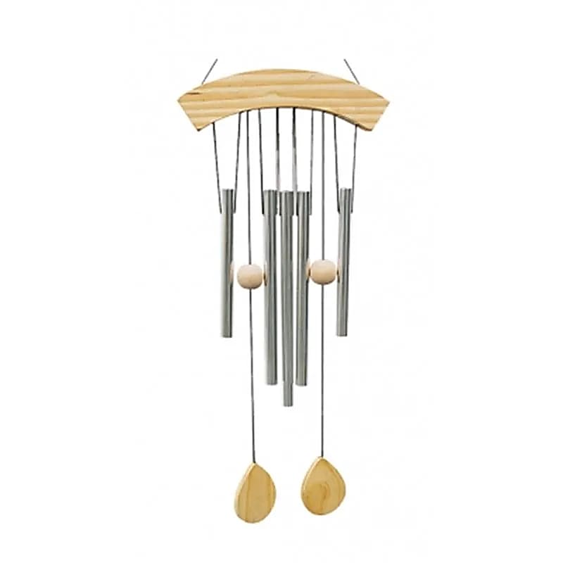 Carillon  à vent 5 tubes bois naturel -- 65 cm