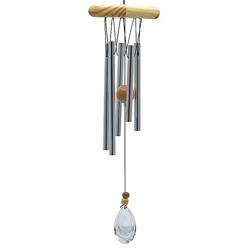 Carillon à vent à cinq tubes capteur vent cristal -- 48 cm