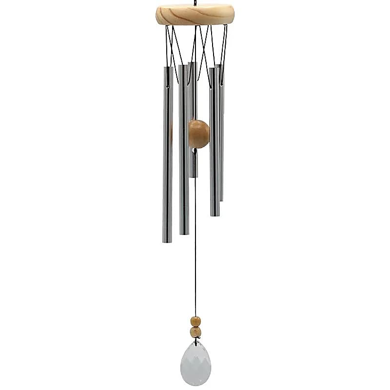 Carillon à vent à cinq tubes capteur vent cristal -- 48cm