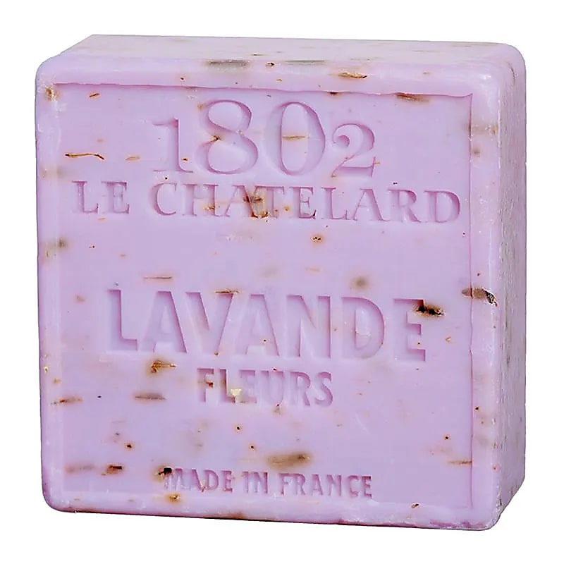 Savon de Marseille naturel exfoliant à fleurs de Lavande -- 100 g