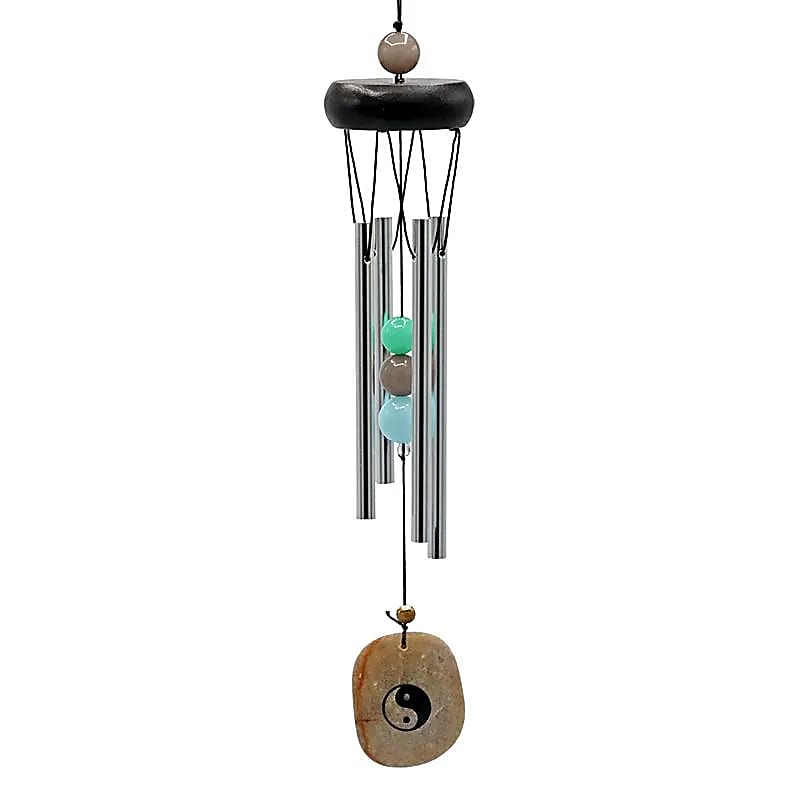 Carillon à vent 4 tubes capteur vent Yin Yang -- 35 cm