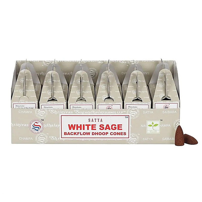 Cônes d'encens à refoulement Sauge Blanche -- 75 g