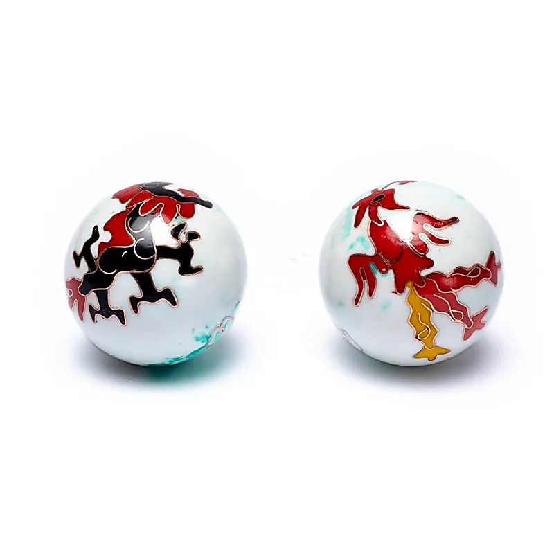 Boules de santé Qi Gong Phénix et dragon -- 4 cm
