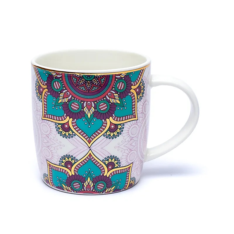 Tasse à thé infuseur Mandala turquoise --  ±400 ml