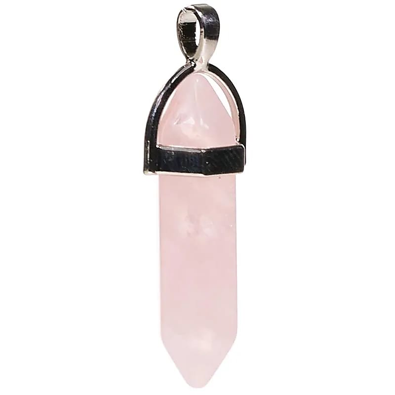 Pendentif Quartz Rose -- 4 cm
