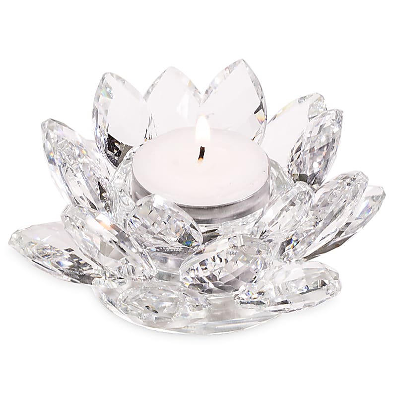 Bougeoir Lotus cristal M -- 4.5x11 cm