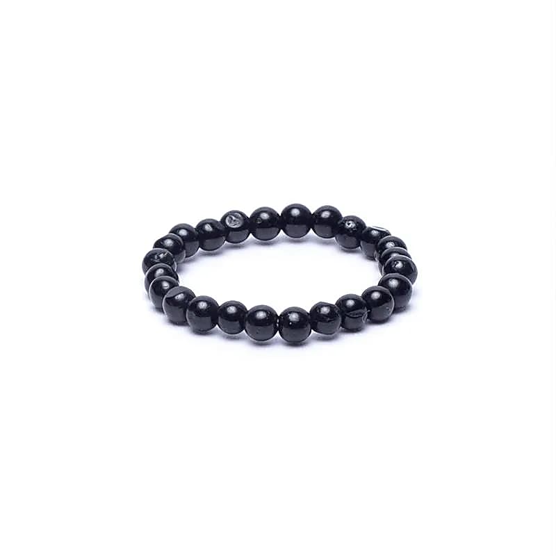 Bague élastique tourmaline noire -- 3mm