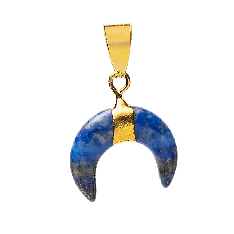 Pendentif lune croissante lapis-lazuli -- ±2 cm