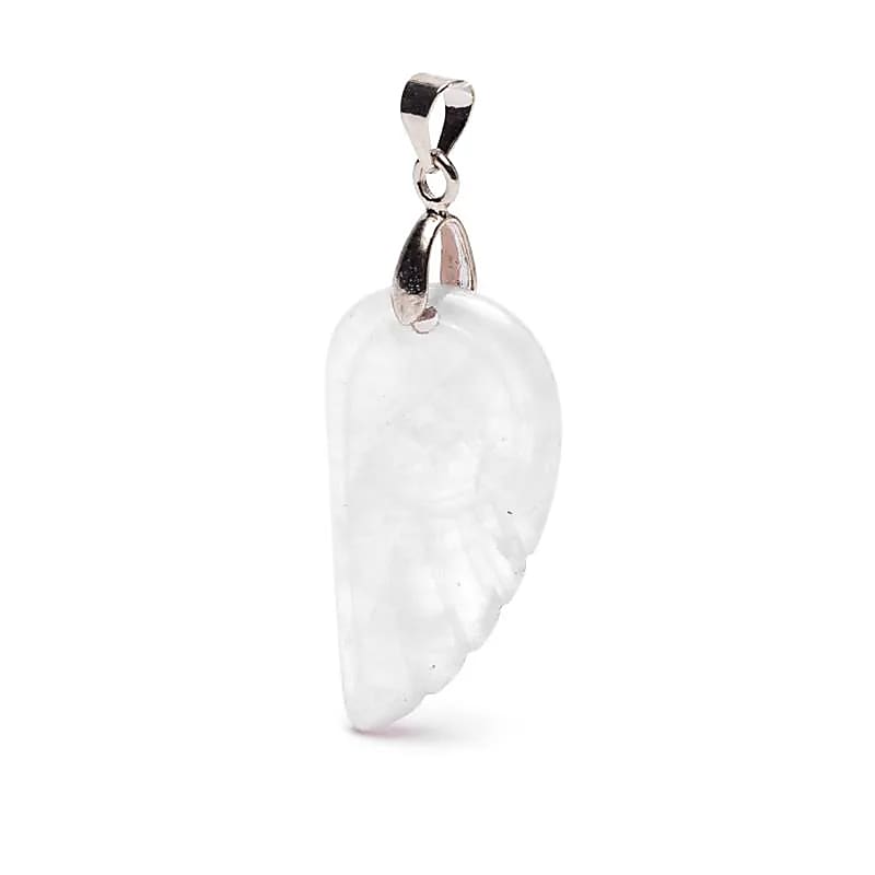 Pendentif ailes d’ange en cristal de roche -- ±3 cm