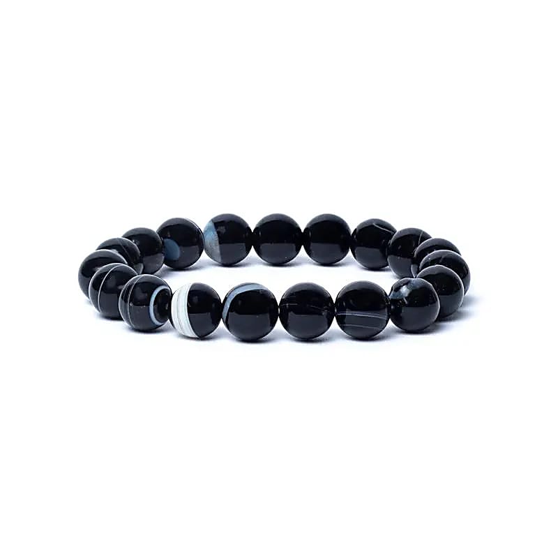 Bracelet oeil de shiva agate élastique qualité AA -- 1,0 cm