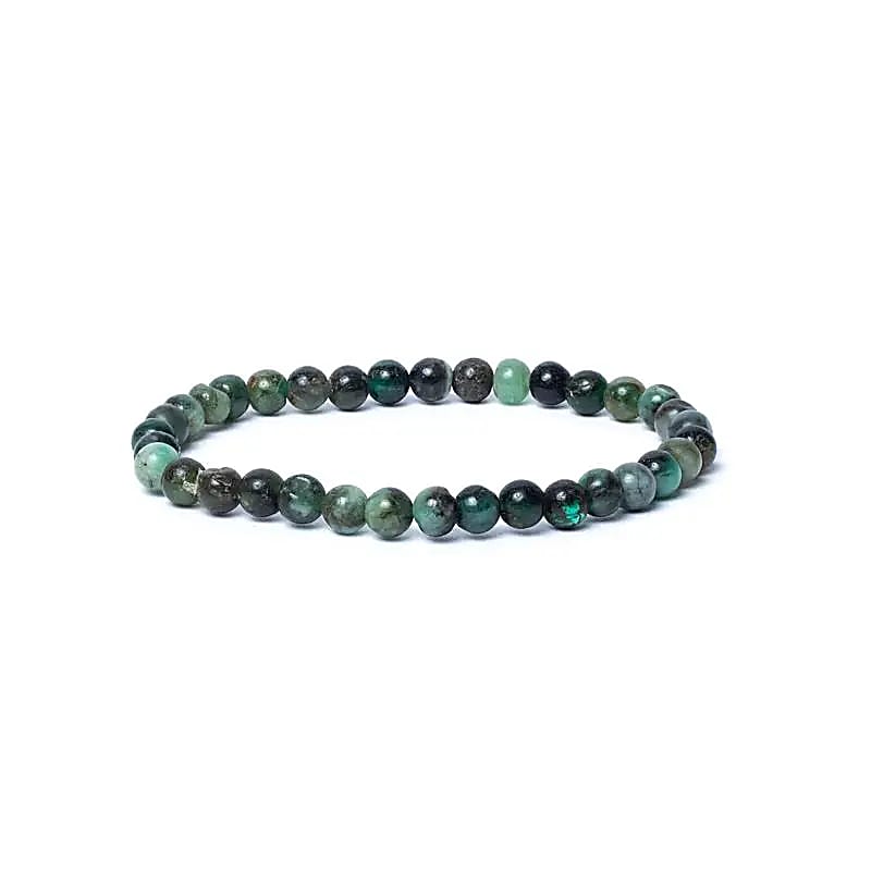 Bracelet élastique émeraude qualité AA -- 0,6 cm