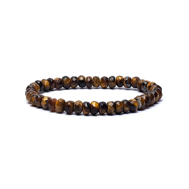 Bracelet oeil du tigre à facette qualité AA élastique -- 0,6 cm