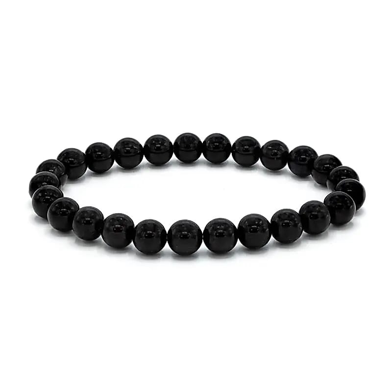 Bracelet pour poignet large en tourmaline noire -- 0,8 cm