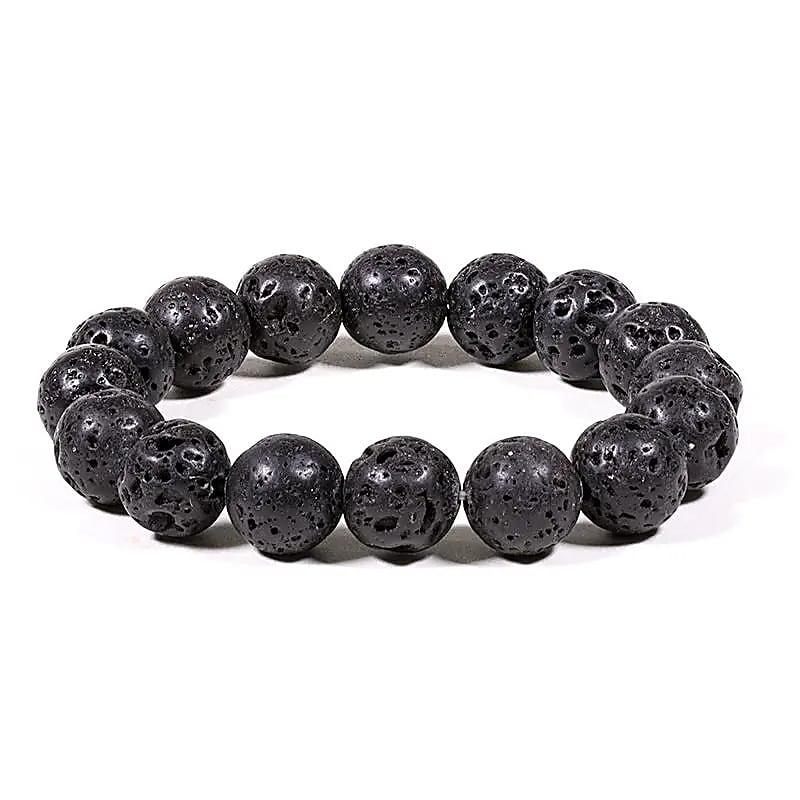 Bracelet pierre de Lave élastique -- 1.2 cm