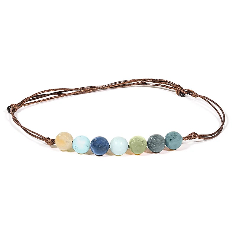 Bracelet amazonite ajustable -- 0.6 cm
