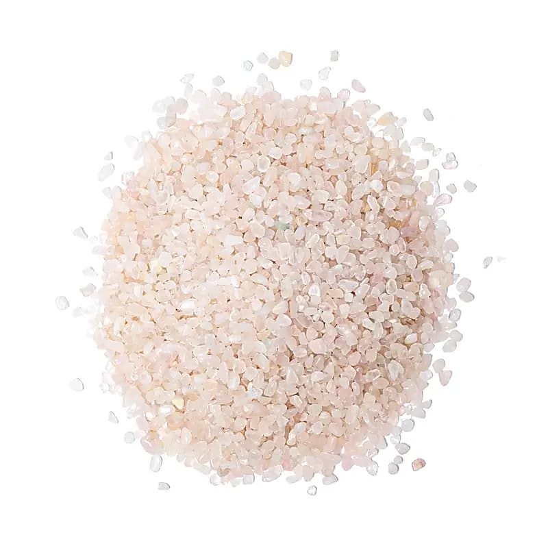 Quartz rose chips très petits : ± 550 g ; ±0,1-0,3 cm