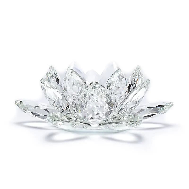 Bougeoir Lotus cristal L -- 9.5x20cm