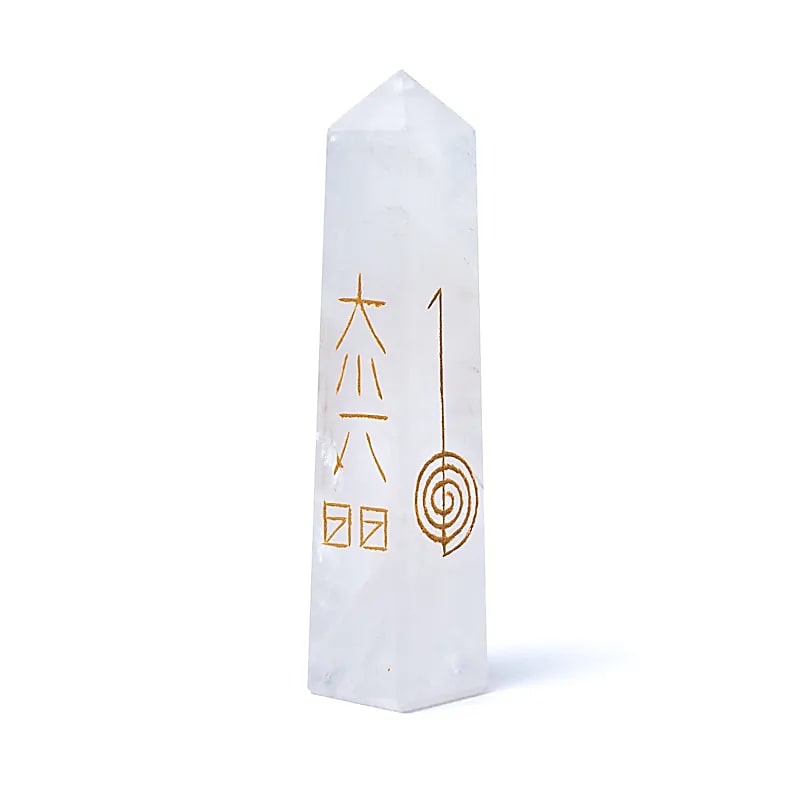 Obélisque reiki en Cristal de roche -- 7.5-10cm