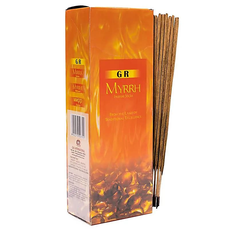 Encens Myrrh en boite hexagonale -- 20 g
