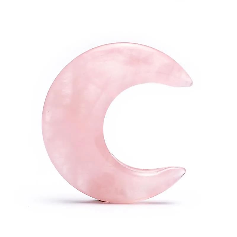 Pierre en forme de lune quartz rose -- 4 cm