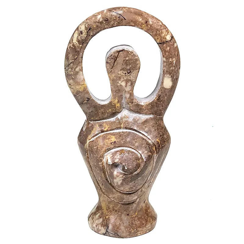 Figure de déesse en stéatite naturelle -- 240 g; 12 cm