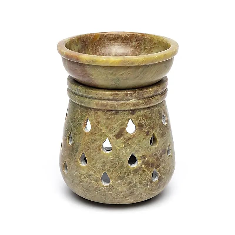 Brûle-parfum - Gouttes - en pierre à savon -- 10x7.5 cm