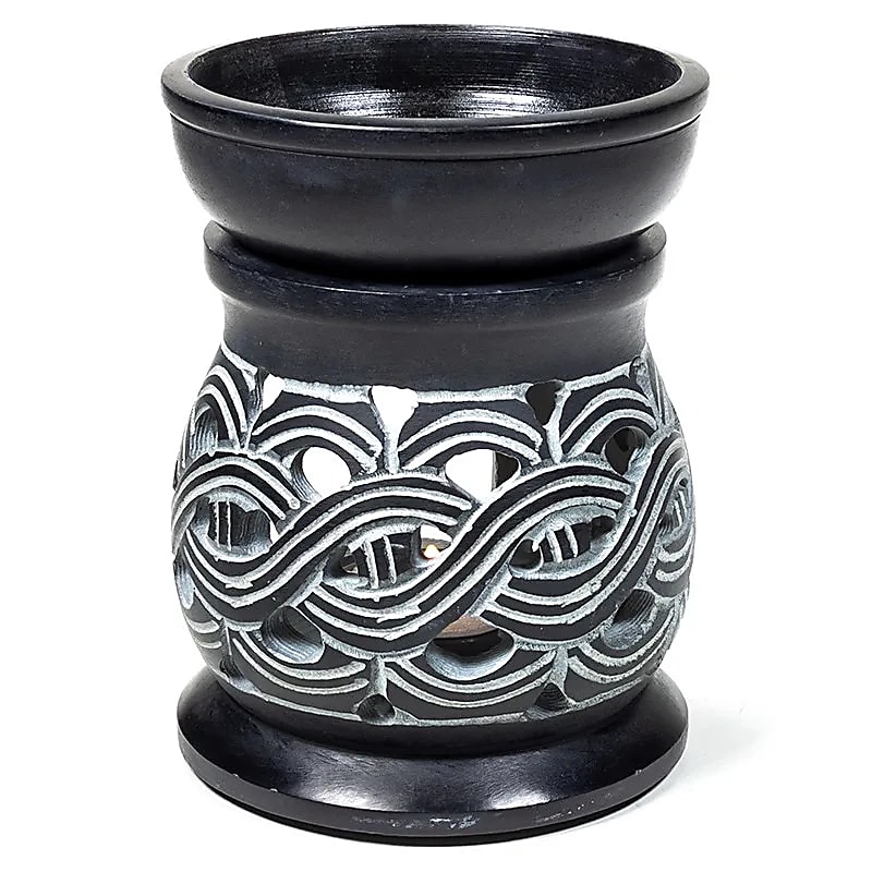 Brûle-parfum Noeud celtique pierre à savon -- 12 cm