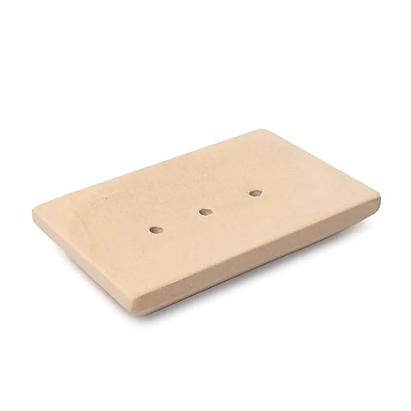 Porte-savon en grès beige -- 330 g; 14x9x2 cm