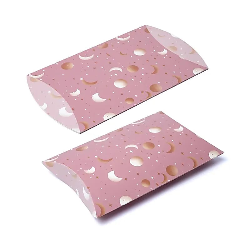 Boîtes à oreillers M lune et étoiles rose -- 20x16.5cm