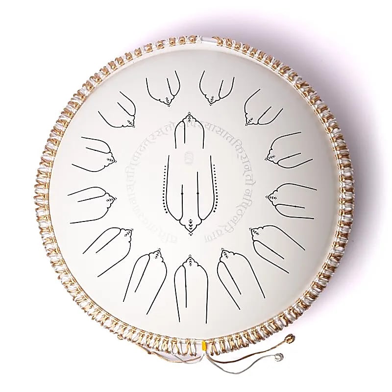 Hluru handpan/tambour à languette hybride 15 notes ré mineur Kurd -- ±35,5 cm
